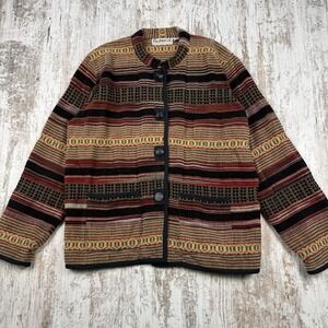 VTG‎ 90s Flashback Cotton Aztec Bohemian Button Shacket Size M Hippie